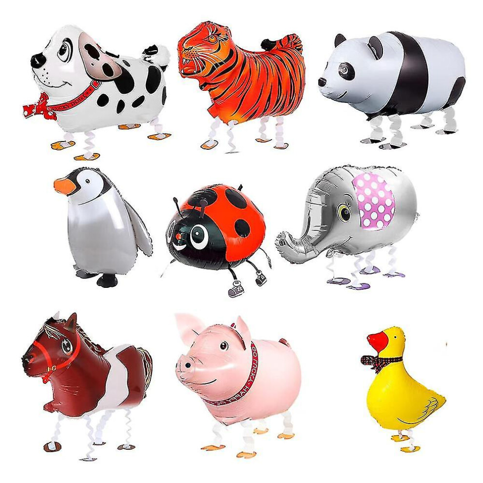 (As show, One size) 9 Pcs Walking Animal Balloons, Walking Animal Balloon, Pet Walking Balloons, For Birthday Party Decoration For Birthday Gifts Kids Toys