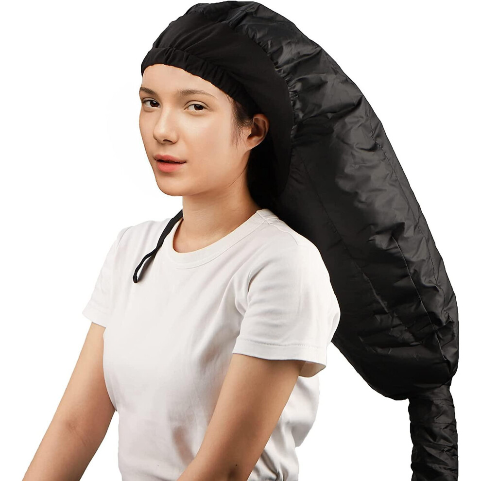 (As show, One size) Hooded Hair Dryer Attachment, Extra Large Adjustable Deep Conditioning Hood, Improved Drying Heated Hood With Elastic Strap