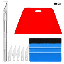 (As show, One size) 8 Piece Wallpaper Smoothing Tool Set Tool For Wallpaper, Car Windows, Vinyl Tiles, Squeegee For Adhesive Applications With Silicone Squeegee, Universa