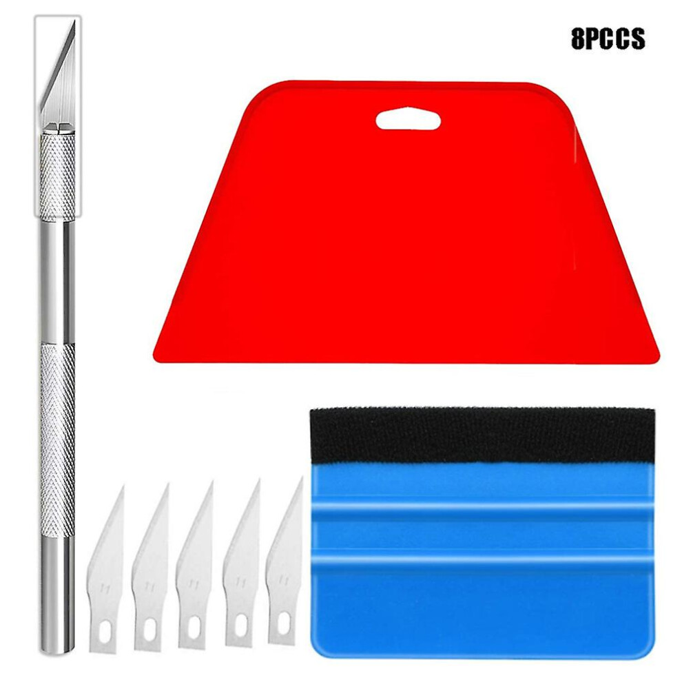 (As show, One size) 8 Piece Wallpaper Smoothing Tool Set Tool For Wallpaper, Car Windows, Vinyl Tiles, Squeegee For Adhesive Applications With Silicone Squeegee, Universa