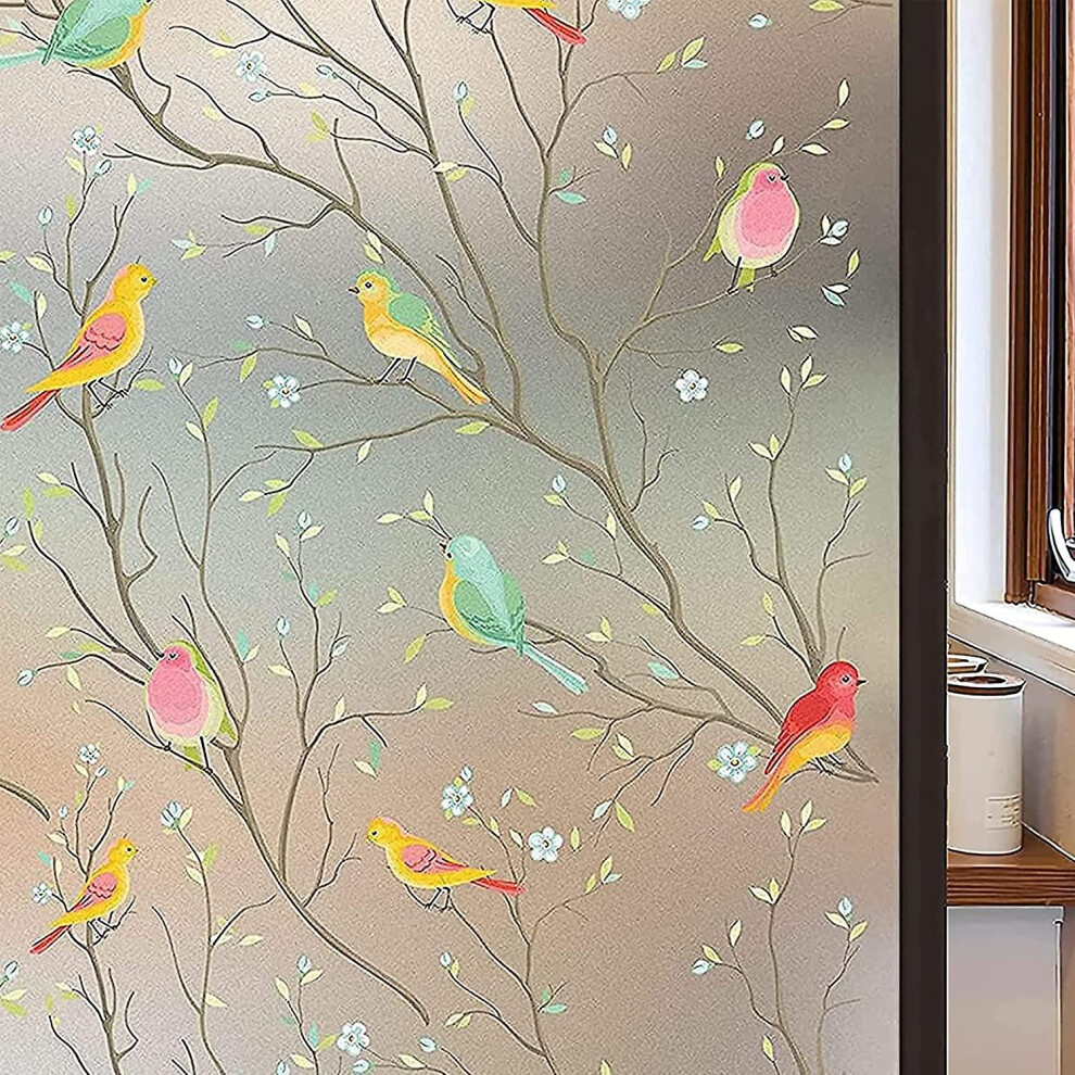 (As show, One size) Glass Window Film,electrostatic Privacy Window Films,3d Window Film Privacy Protection Uv Protection Decorative Window Film For Home Bathroom Office 5