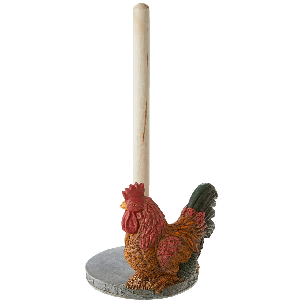 Porte-essuie-tout Koehler 12553, 30 cm, motif coq de campagne, 5,5 x 5,5 x 12, multicolore