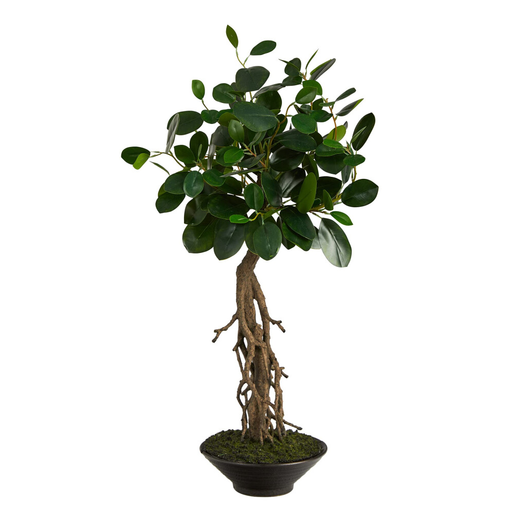 2 Ficus Bonsai Kunstboom In Decoratieve Plantenbak-image
