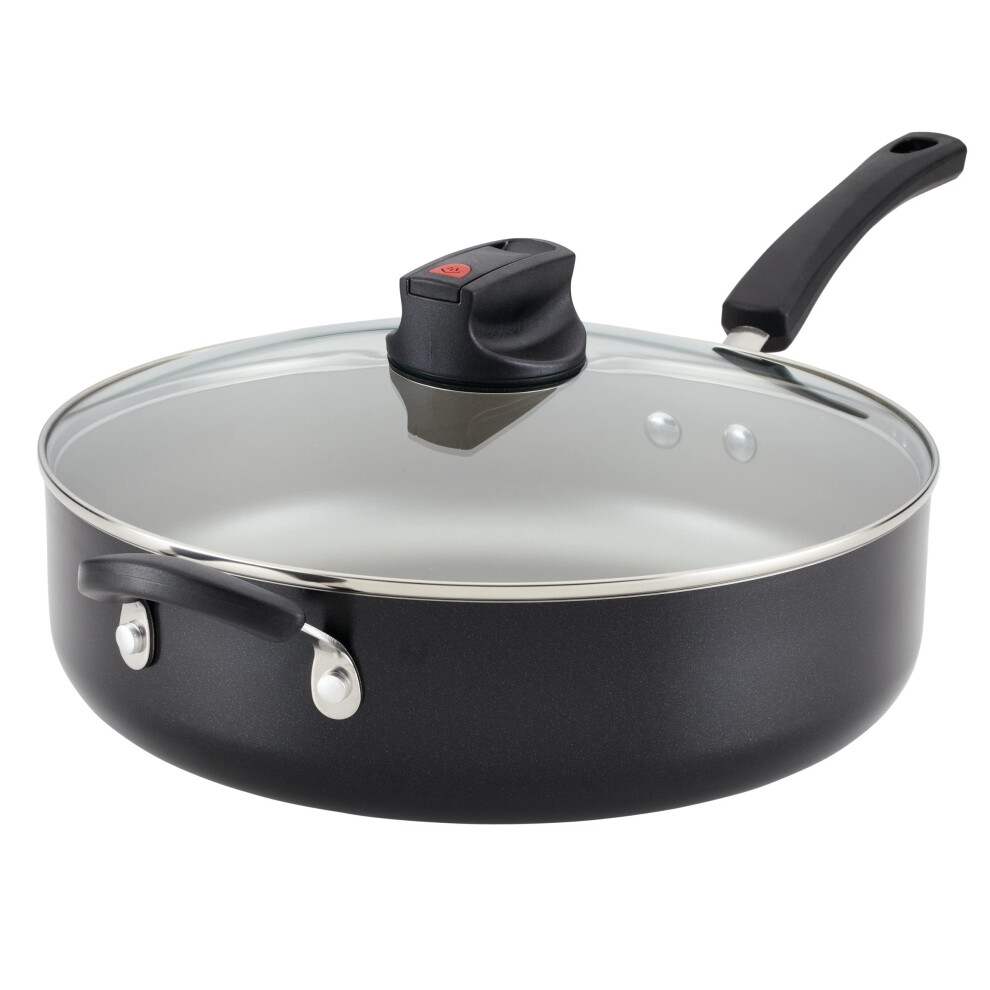 Farberware Smart Control Nonstick Jumbo Cooker/Saute Pan With Lid And Helper Handle 6 Quart Black