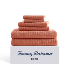 Tommy Bahama- Toallel Set altamente absorbente y elegante decoracin de bao Oeko-Tex certificada (Northern Pacific Orange 6 Piece)