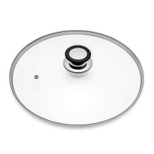 Glazen deksel voor koekenpan Koekenpan Koekenpan Deksel met handvat Gecoat in siliconenring 12""/30cm Helder