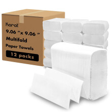 Asciugamani di carta Karat multipiega - Assorbenti e resistenti - Kraft 334 fogli x 12 confezioni in fibre riciclate