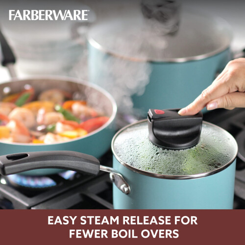 Farberware Farberware Smart Control Nonstick panelas e panelas Definir 14 pe   as aqua 2