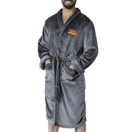 Northwest NFL Washington Commanders Silk Touch Bath Robe Large/X-Large Rollout Charcoal
