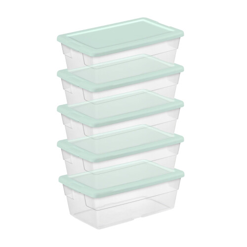 Sterilite 30 Pack Stackable Storage Bin with Lid Clear Plastic Design 6 Quart