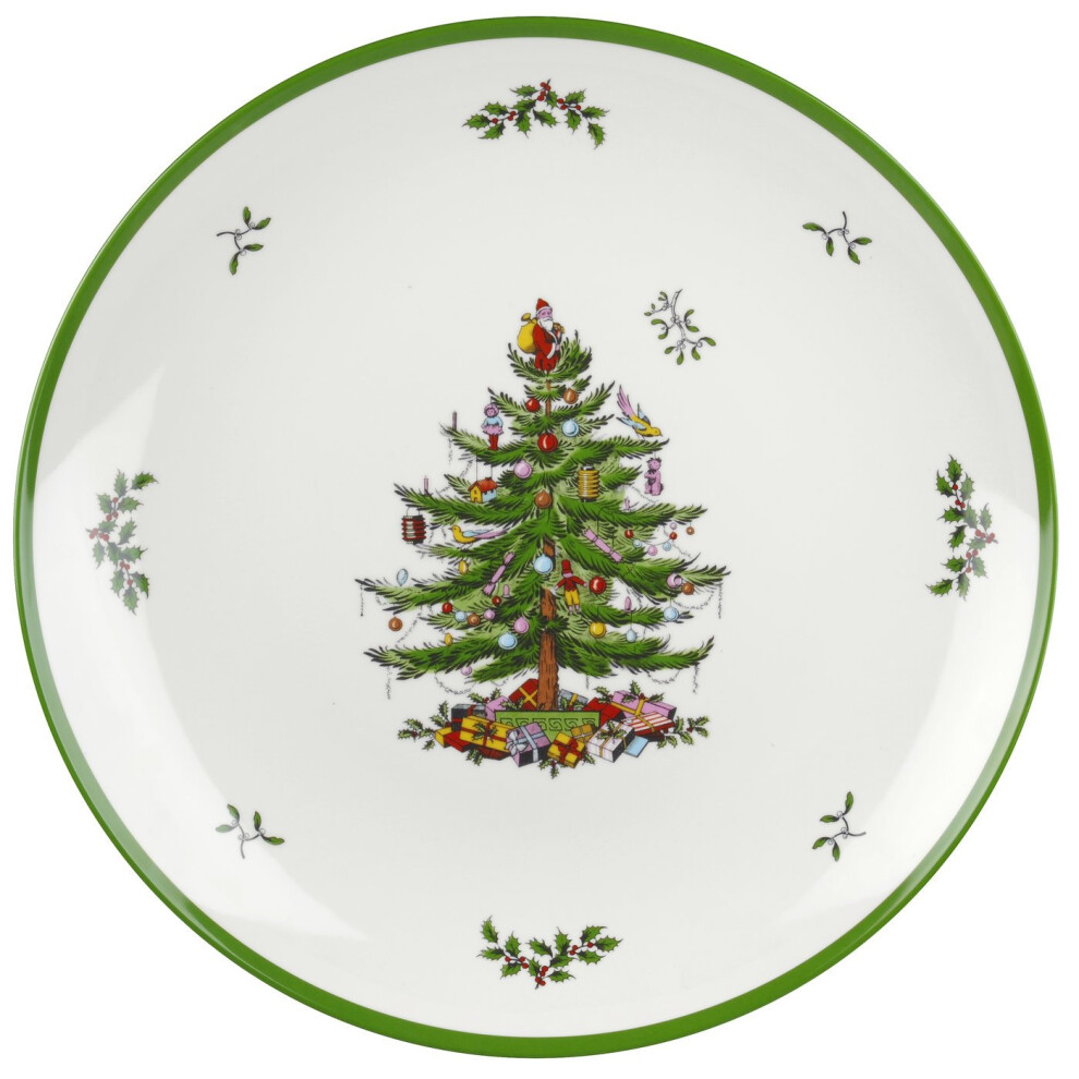 Spode Christmas Tree Melamine Round Platter - 14 Inch Shatterproof Serving Plate for Holiday Meals  Holiday Party - Festive Tableware for Indoor & Out-image-OPC-PH8KY7D-NEW