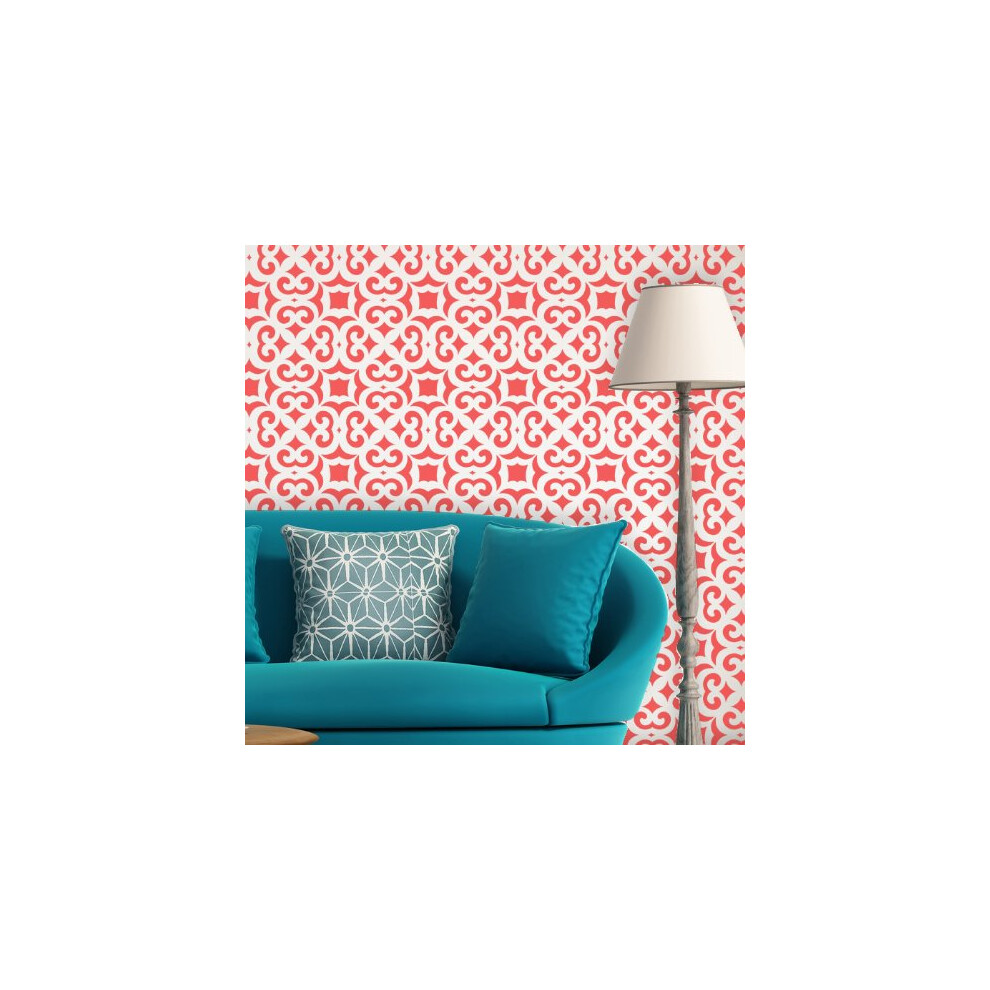 J Boutique Stencils Moroccan Trellis Allover Wall Stencil Liliane For Diy Modern Wall Decor 888426003320
