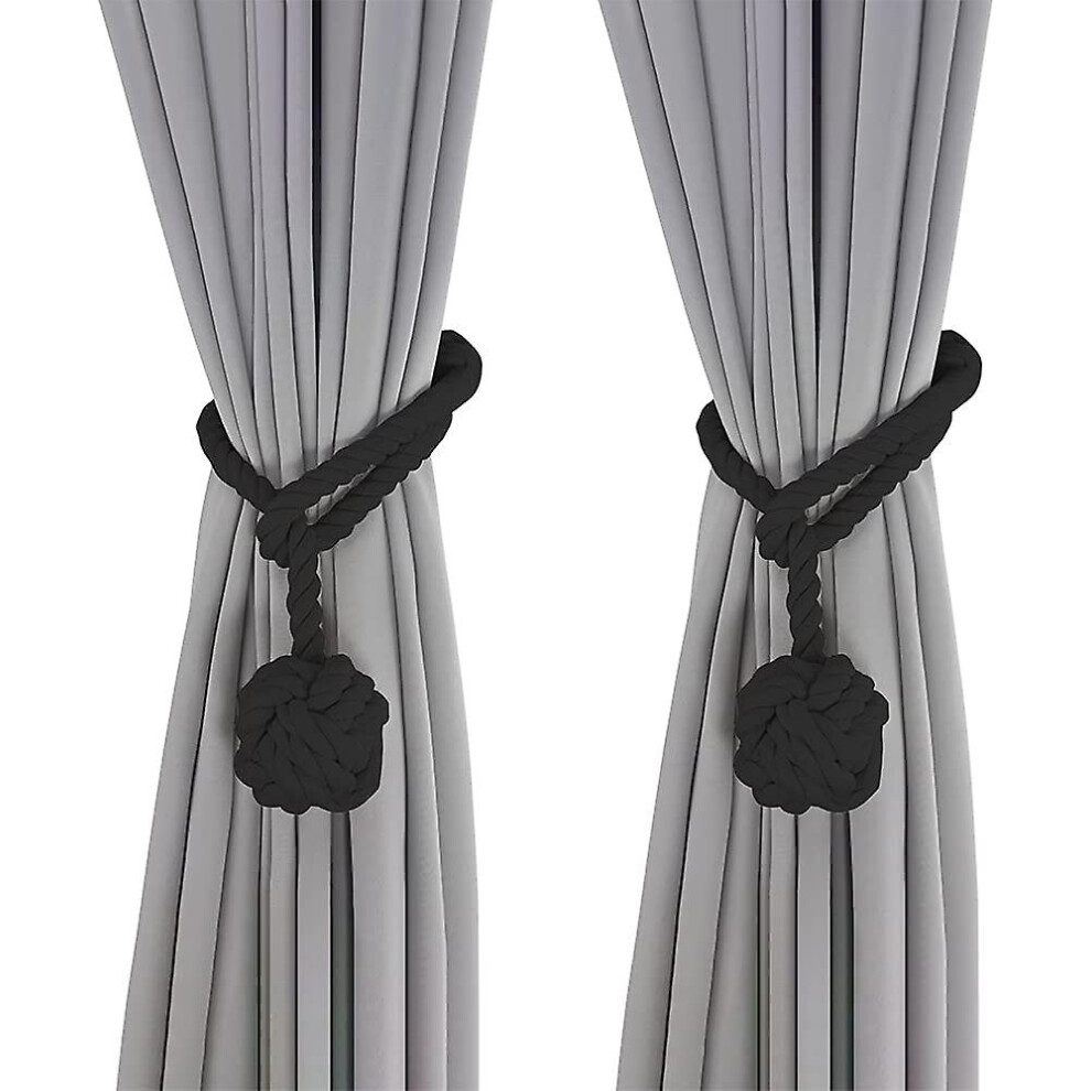 (As show, One size) Beige Curtain Tieback64cm, 2 Pieces Black Curtain Tiebacks, Hand Knitted Curtain Tiebacks, Curtain Rope Tieback, Curtains Buckle D