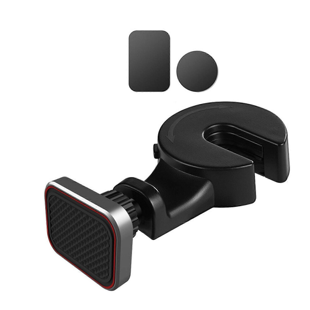 (As Show, One Size) Car Headrest Smartphone Bracket, Magnetic Grip, Silicone Cushioning, Effortless Setups For Tablets Entertainment Devices 7683012609091