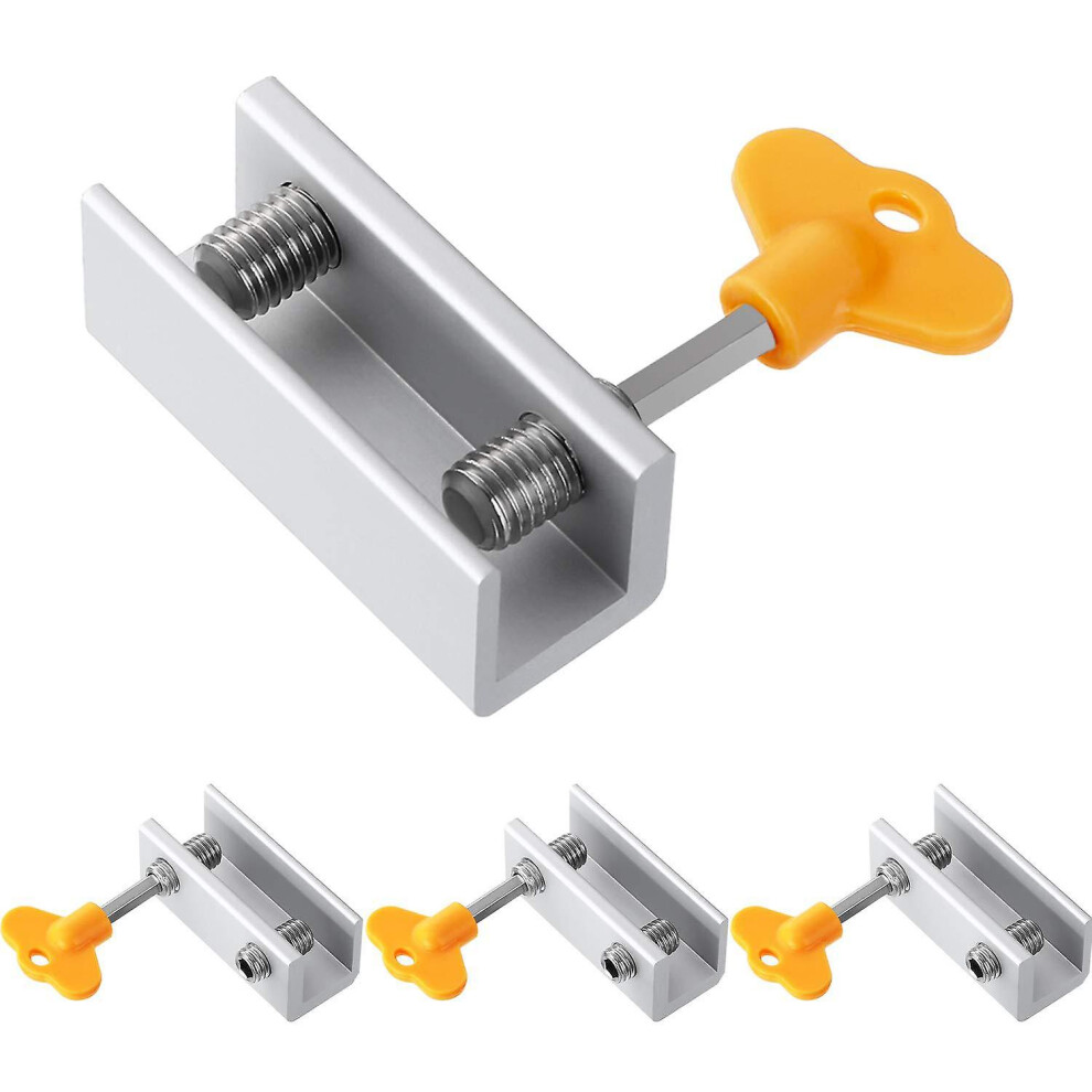 (As show, One size) Set Of 4 Sliding Window Locks, Adjustable Aluminum Alloy Window Child Safety Window Door Locks With Key