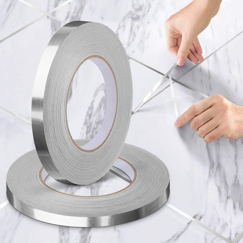 (As show, One size) Set Of 2 Rolls - Decorative Adhesive Tape, Tile Joint, Thickened And Improved Version, Waterproof Ceramic Tape, For Floors, Doors And Windows, Ceiling