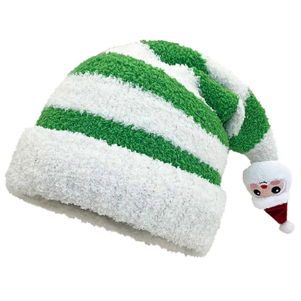 (Red And Green, One Size) Christmas Beanies Hat Santa Slouch Beanies Furry Beanies Warm Hat Accessories Slouch Beanies High School Teens Green And Wh 7683012615689