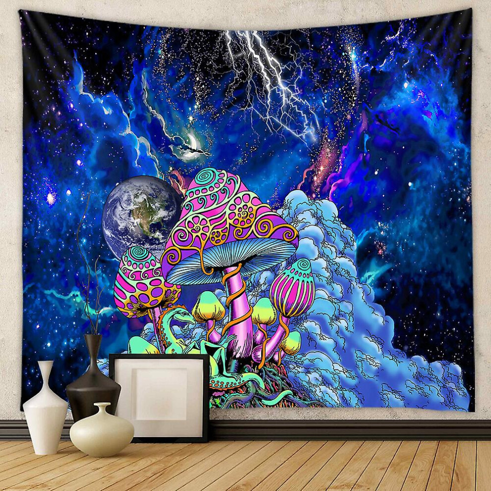 (As show, One size) Galaxy Nebula Wall Hanging, 180x230cm Abstract Art Psychedelic Hippie Tapestry, Tapestry Wall Decor With Planets, Mushrooms And Li