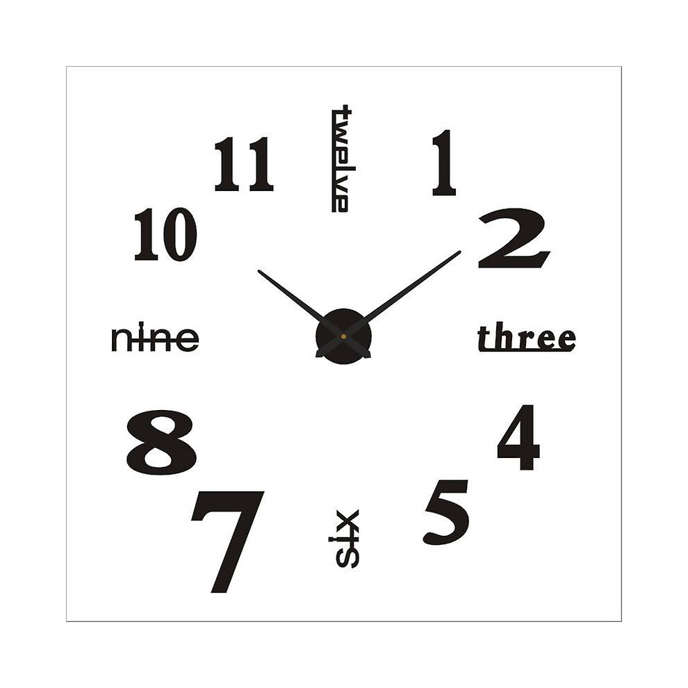 (As show, One size) 3d Wall Clock (60-100cm), Black, Diy Digital Wall Clock, Silent Movement, Modern Design Wall Clock, Giant Wall Clock For Bedroom Kitchen Living Room