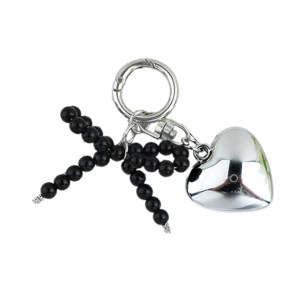 (White, One Size) Colorful Phone Lanyard Bowknot Heart Pendant Keychain Detachable Phone Charm Keyring Elegant Bag Accessory For Women Black 7683012610707