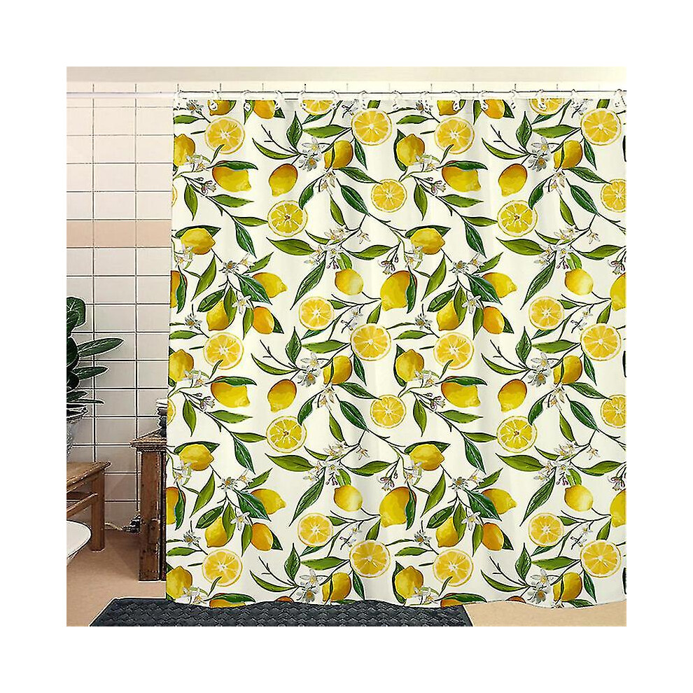 (As show, One size) 180 X 180 Cm Bath Curtain Polyester Fabric Mildew Proof Waterproof Washable Bathroom Curtain With 12 Hooks For Bathtub