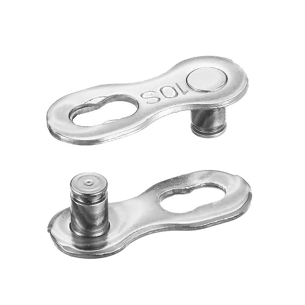 (As show, One size) 1pairs Bicycle Missing Link 10 Speed Chain Reusable Silver Steel Bike Chain
