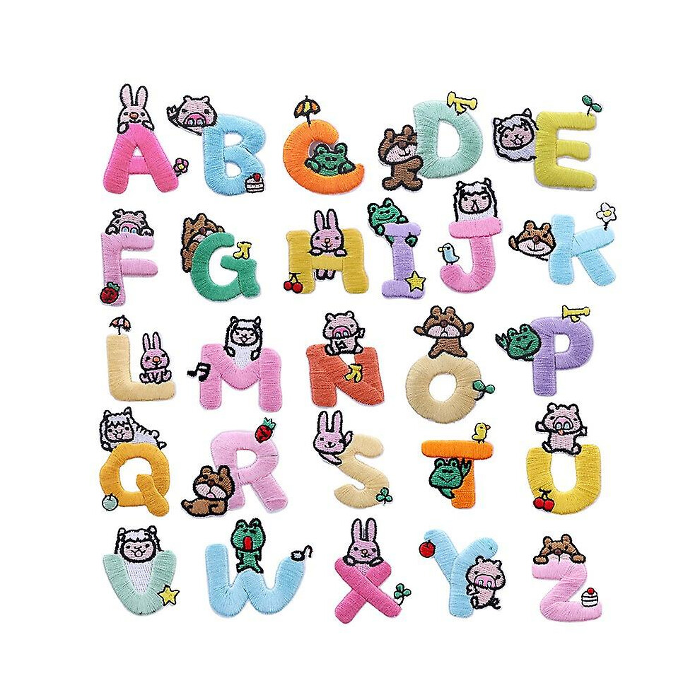 (As show, One size) Patch Stickers For Clothing Flowers Patches Applique Repair Kids Patches For Diy (26 Pieces Letter)