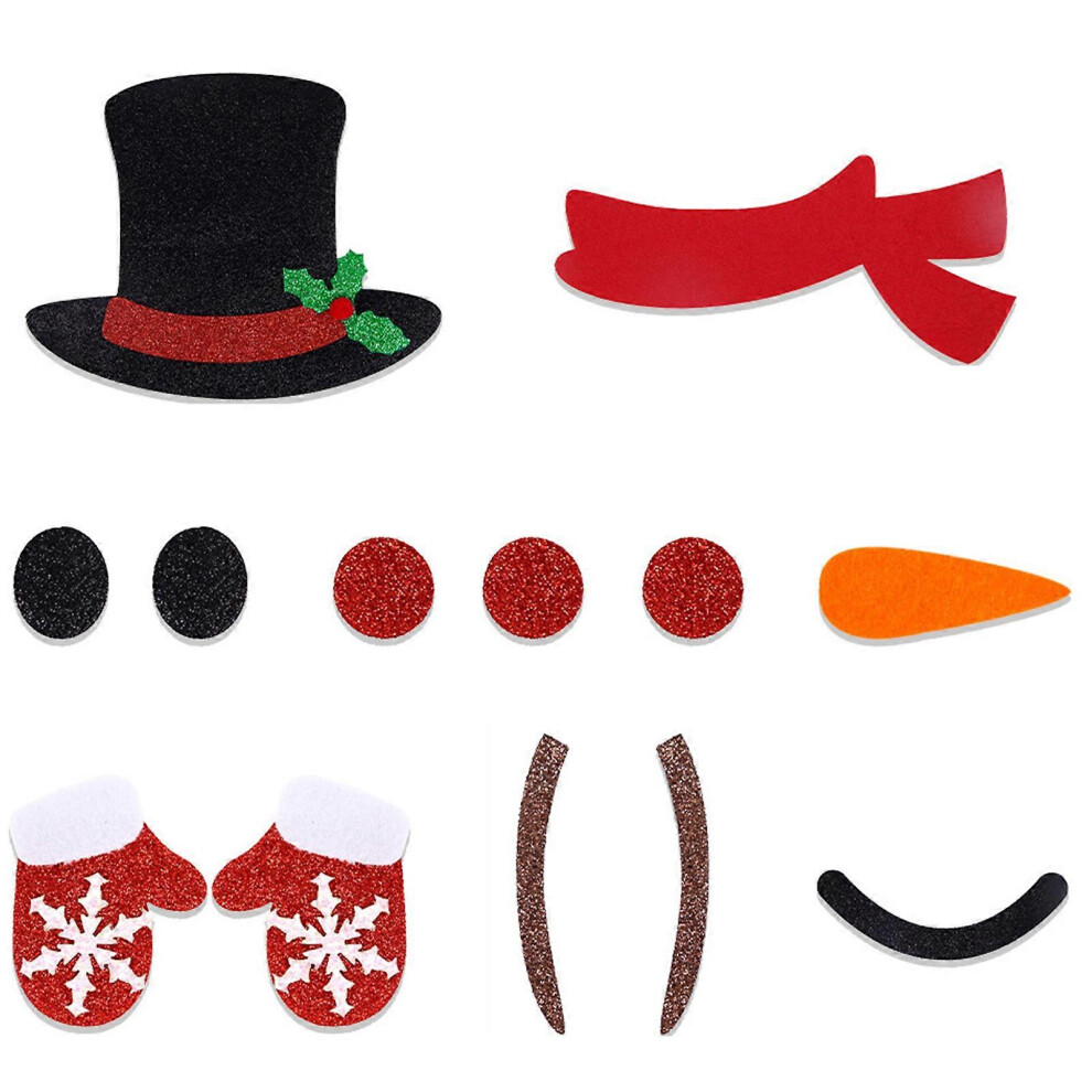 (2, One Size) Cartoon Felt Cloth Christmas Decorations Reusable Wall Shop Window Clings Durable And Easy To Install Decors Ornament 1 7683012698033