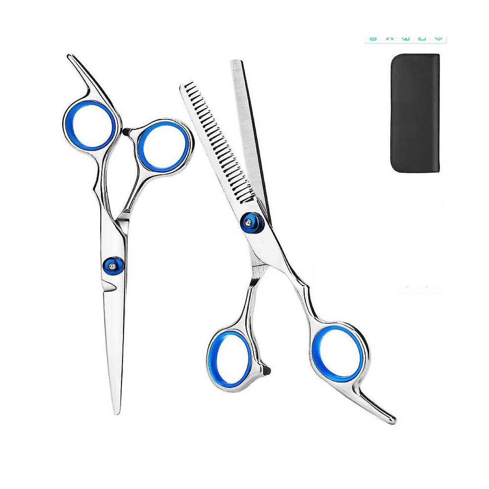 (As show, One size) 3 Piece Scissor Set Home Hairdressing Scissors Fringe Scissors Flat Scissors Thinning Dental Scissors