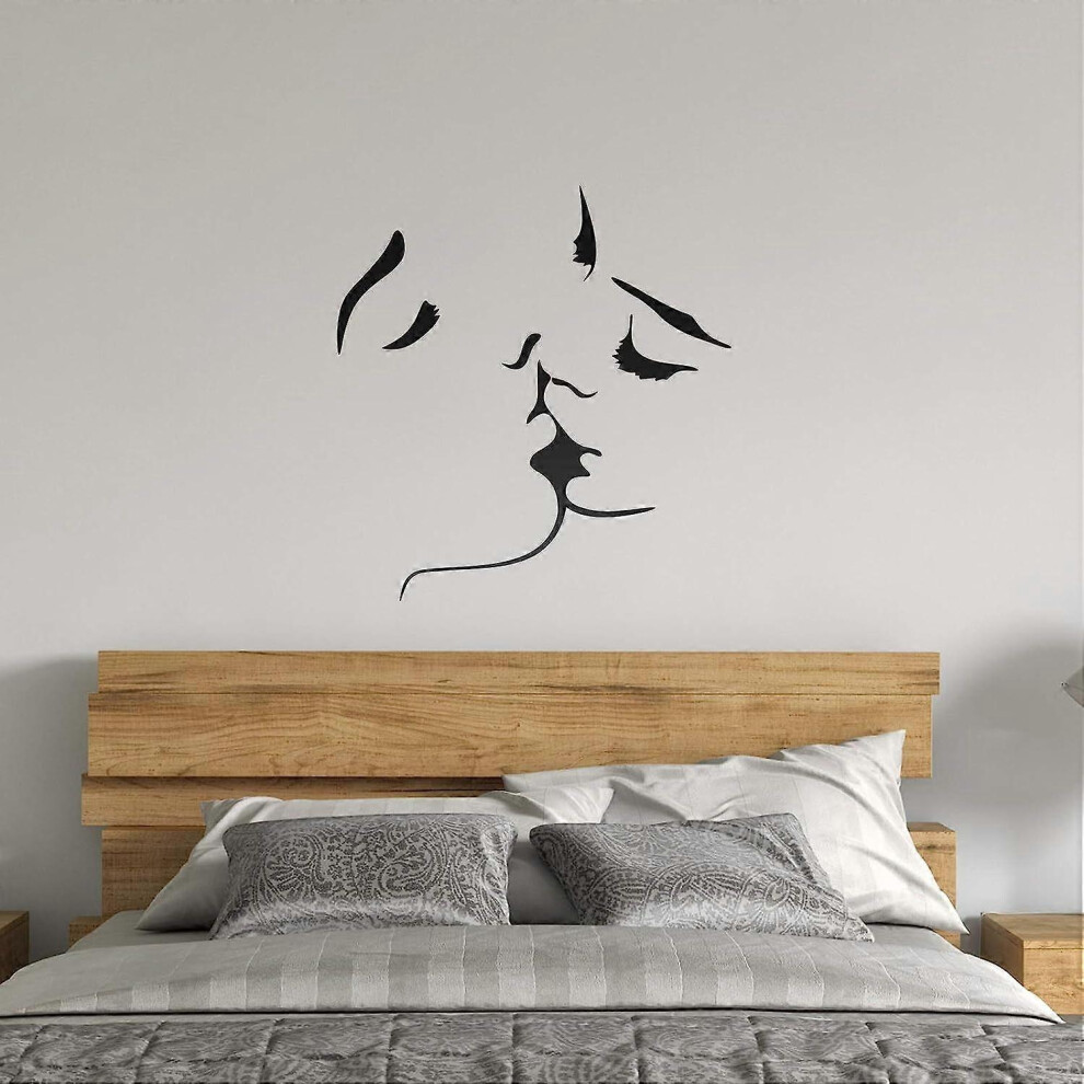 (As show, One size) 3D Kiss Wall Sticker Wall Art Cute Kiss Pattern Living Room Bedroom Sofa TV Background DIY Wall Decor