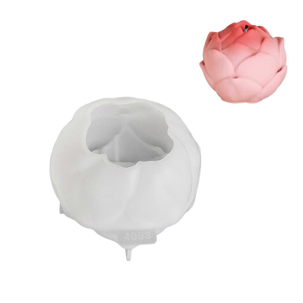 (Style1, One Size) Flexible Silicone Mold 3D Flower Shaped Candle Molds Scented Aromatherapys Making Mould Handmade Desktop Ornament Mould 7683012619755