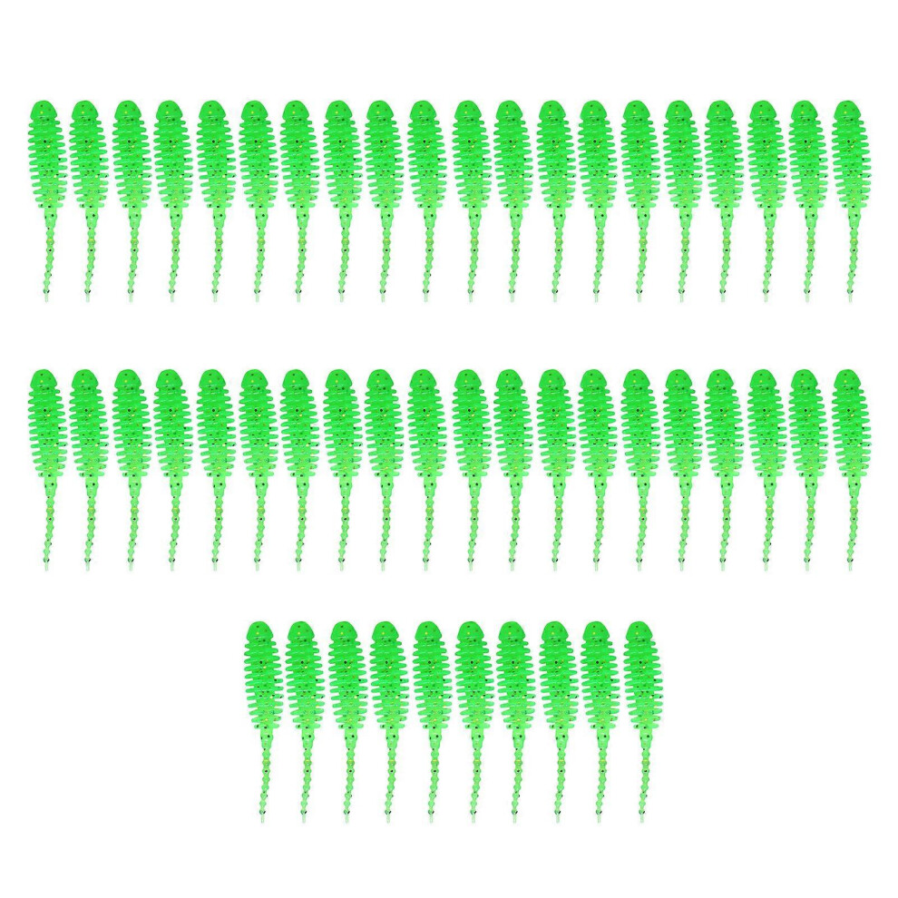 (Rose Red, One Size) 50Pcs Worms Fishing Lures Soft Silicone Fishing Lures Fishing Baits Lures Wacky Rigs Trout Fishing Worms Lures Set Green 7683012609640