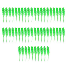 (Green, One size) 50Pcs Worms Fishing Lures Soft Silicone Fishing Lures Fishing Baits Lures Wacky Rigs Trout Fishing Worms Lures Set  Green