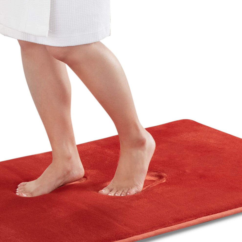 Genteele Badematte Aus Memory-Schaum, Rutschfest, Saugf Hig, Super Gem Tlich, Badezimmerteppich Aus Samt (152,4 X 43,2 Cm, Herbstglasur)-image