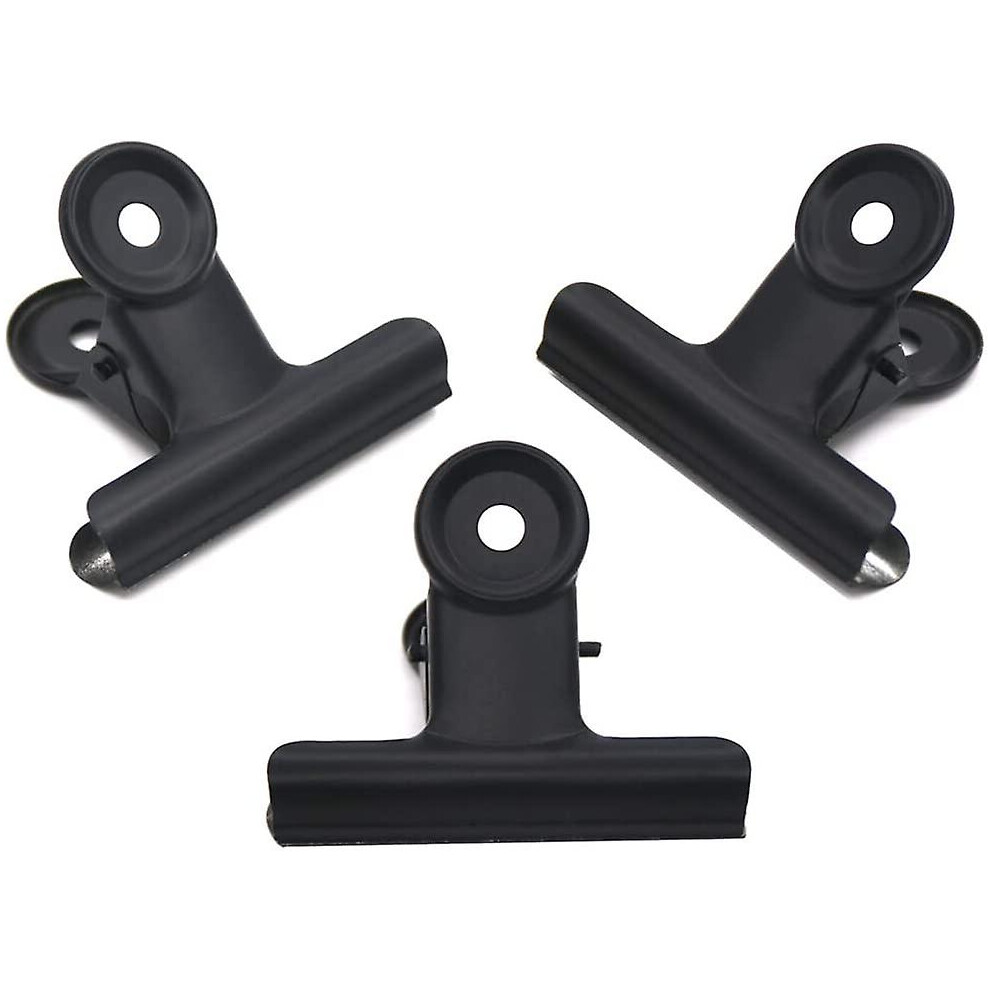 (As show, One size) (50mm)black Metal Bulldog Binder Clips,3pack 2 Inch Large Hinged Paper Clips Clips For Food Bags, Photos, Art Crafts, Home Office Supplies
