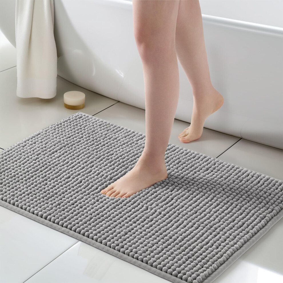 FRESHMINT Thick Chunky Chenille Bathroom Rugs 24""x36""  Non Slip Bath Mat for Bathroom Floor  Large Soft Bathroom Decor Accessories  Cute Shower Mat-image-OPC-PH8KWNX-NEW