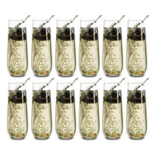Libbey 228 bicchieri da champagne senza stelo da 8,5 oz, 12 pezzi, eleganti bicchieri da champagne trasparenti