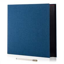 HoneyTolly Velký samolepiaci fotoalbum na magnetické scrapbooking albumy 4x6 8x10, 60 ciernych lepiacich strán, lanový obal, fotoalbum (modrý)