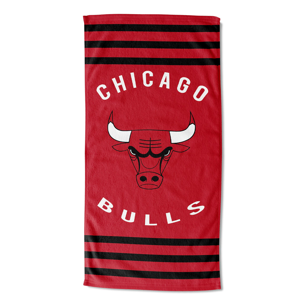 Serviette De Plage Nba Chicago Bulls Du Nord-Ouest, Rayures, 76 X 152 Cm-image