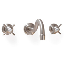 SITGES Wall Faucet Two Handle Bathroom Sink Wall Mount Faucet with Rough in Valve included Brushed Nickel