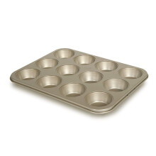 Glad Muffin Pan Anti-aanbaklaag - Zware metalen cupcakevorm met ronde bakvormpjes, 12 kopjes