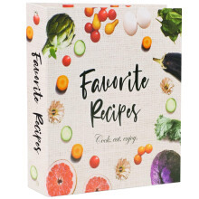 CraftSaints Receptenmap 8,5x11 3 Ringen DIY Kookboek Bindset 12 Verdelers & 25 Plastic Hoezen & 25 Receptpagina's & 36 Etiketten Recept Organisator B