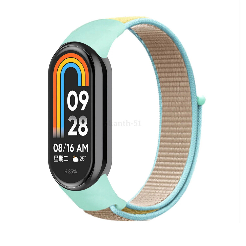 (Camel, For Mi Band 8) Replacement Nylon Loop Strap For Xiaomi Band 8 Nfc Smart Bracelet Wristband Hot 6963793826858