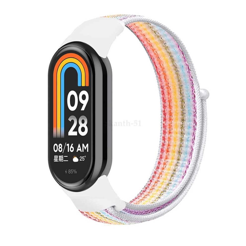 (Muticolor, For Mi Band 8) Replacement Nylon Loop Strap For Xiaomi Band 8 Nfc Smart Bracelet Wristband Hot 6963793826964