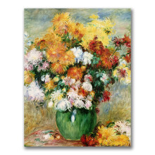 Varumrkeskonst Pierre Renoir Bukett av krysantumum Canvas Art 18 x 24-tum