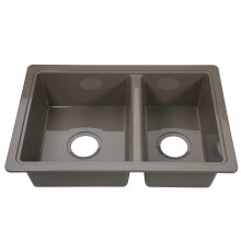 Fregadero doble de cocina CECIPA para caravana - 63,5 x 43,2 x 17 cm, pl   stico ABS, color acero inoxidable, para caravana de quinta rueda