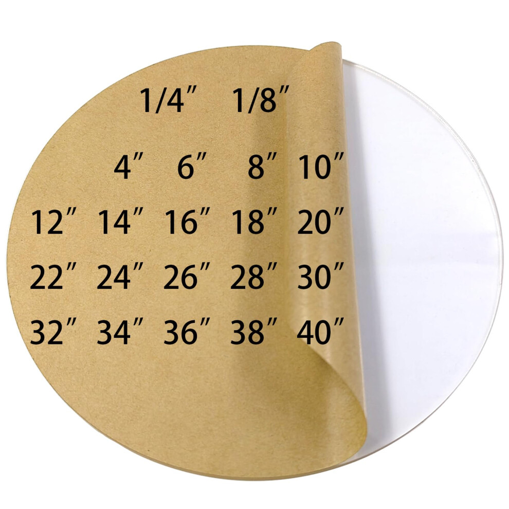 Feuille Acrylique Ronde Icagy De 6,35 Mm D' Paisseur Et De 71 Cm De Diam Tre, Feuilles De Plexiglas Transparent, Disques En Plastique Vierges, 1-image