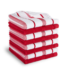 KitchenAid Albany Dishcloth 8 Pack Set Passion Red/White 12""""x12""""