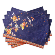 Maison d' Hermine Cloth Placemat 100% Cotton Set of 4 Decorative Washable Place Mats Table Placemat Dining Kitchen Parties & Camping Kelim - Infin