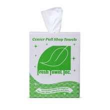 Fresh Towel Ultra Strong Center Pull Shop Towels - (1 Box of 300) Disposable Cleaning Towels - White 9 x 12 inches - FT500